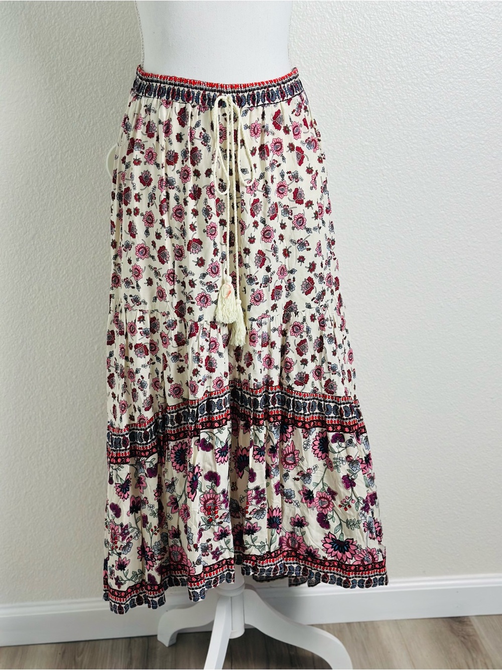 Free People Raga Hiroka Maxi Tiered Bohemian Skirt Size Medium - Picture 4 of 12